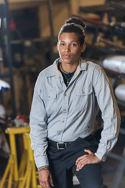 istock Young woman working in factory 598537152