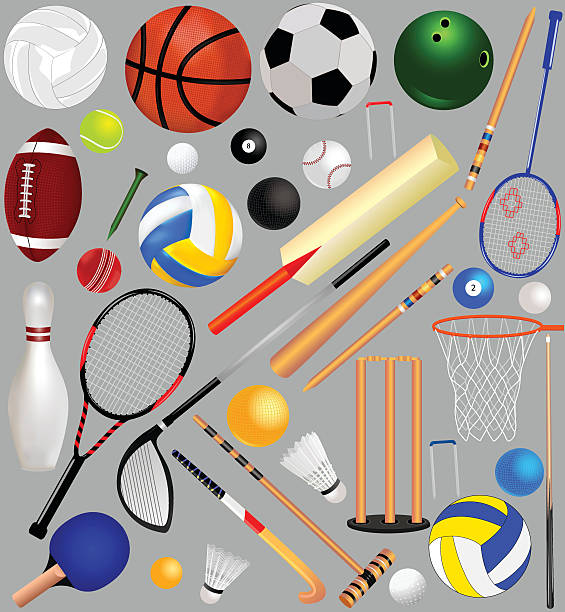 illustrations, cliparts, dessins animés et icônes de groupe de matériel de sport - golf athlete