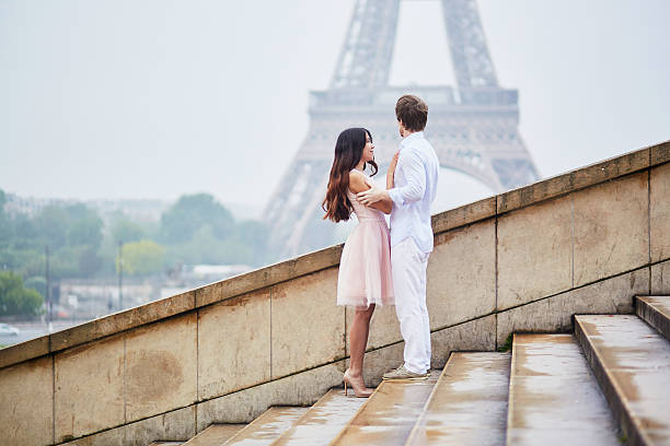 istock Romantic couple together in Paris 598538126
