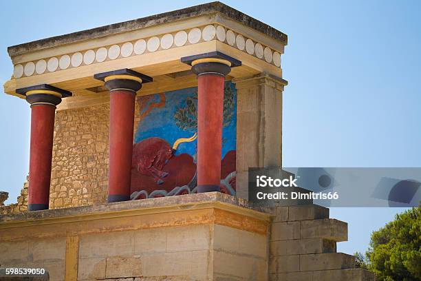 Knossos Palace Centre Of Minoan Civilization At Crete Greece Stock Photo - Download Image Now