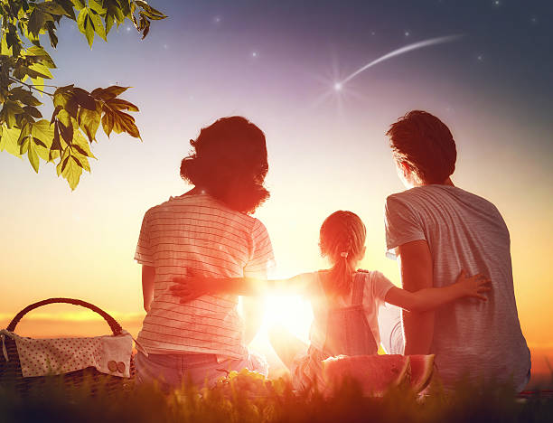 Family picnicking together