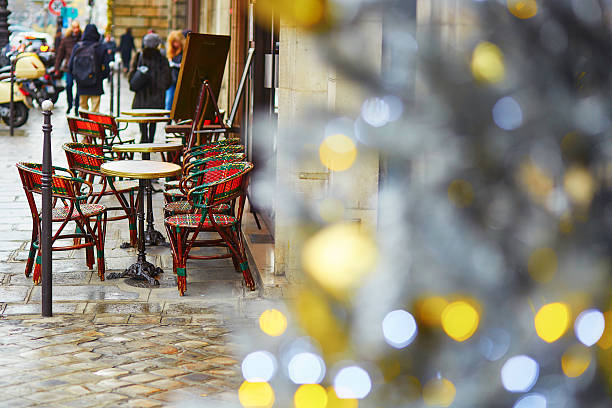 istock Cafe in Paris decorated with Christmas 598540466