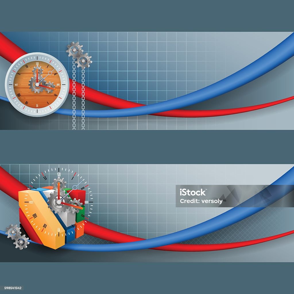 Time Trigger Banner Time Chained Stock Illustration - Download Image Now - Abstract, Art ...
