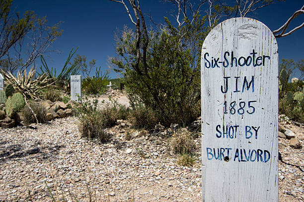  a tombstone in Boothill Graveyard in the historic western town of Tombstone, Arizona