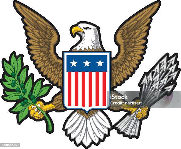 American Eagle Stock Illustration - Download Image Now - Seal - Stamp, USA, Eagle - Bird