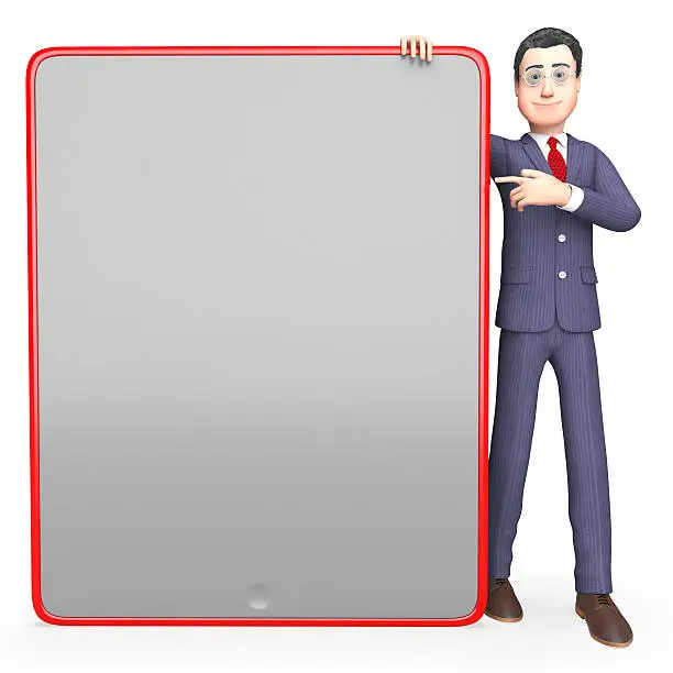 Photo of Businessman Blank Means Text Space And Board 3d Rendering