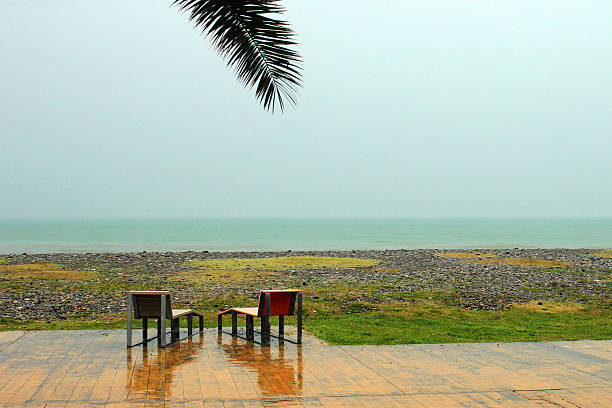 istock Empty beach at rainy day in Batumi, Georgia 598548088