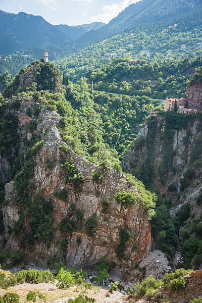 istock Scenic mountain  landscape with  monastery in Prusos, Evritania, Greece 598551902