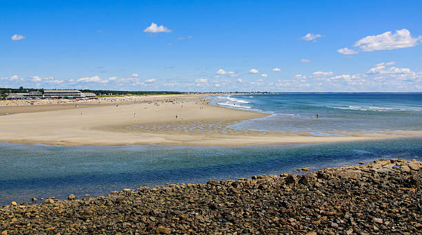 istock Ogunquit Beach with Waves and Blue Sky, Maine, New England. 598552802