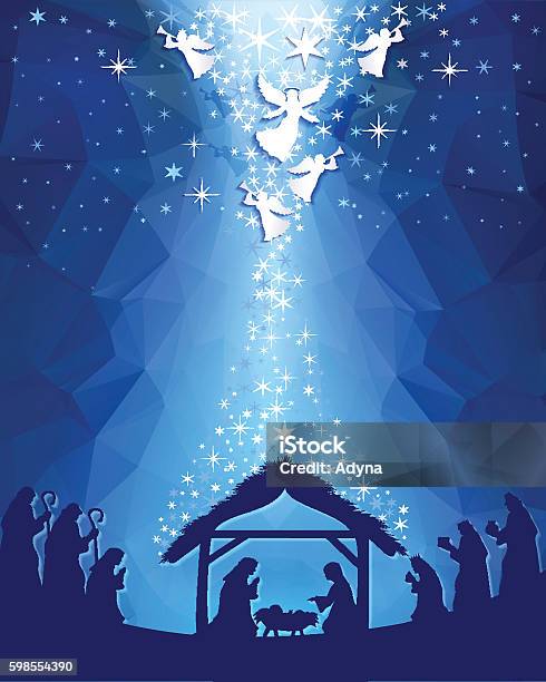 Nativity Stock Illustration - Download Image Now - Christmas, Nativity Scene, Angel