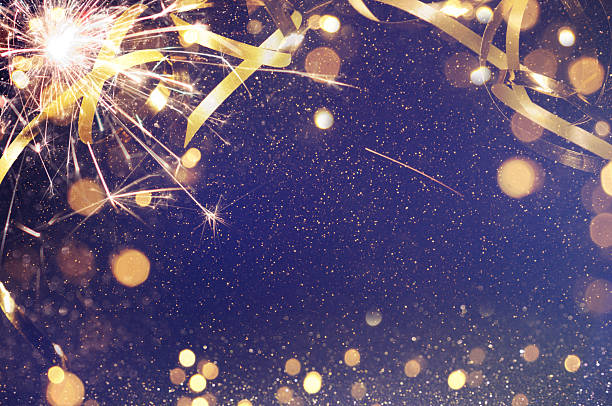 Party Background with lights and serpentine Party Background with lights and serpentine congratulations confetti stock pictures, royalty-free photos & images