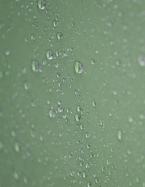 Water droplets on canvas stock photo