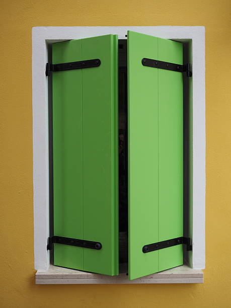 istock Green window shutter in Caorle, Northern Italy 598555940