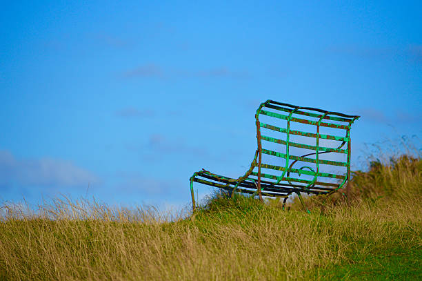 Evening bench stock photo