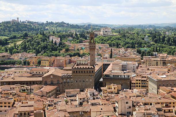 istock Palazzo Vecchio view from Santa Maria del Fiore, Florence Italy 598558550
