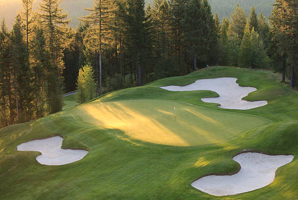 istock Mountain Golf Green With Beautiful Bunkers 598560944