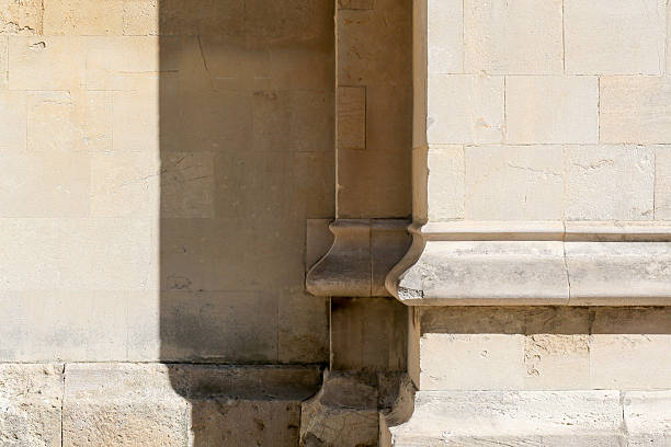 istock Old stone wall closeup architectural detail background 598562432