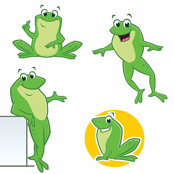 Cartoon Frogs vector art illustration