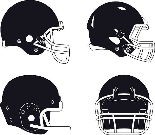축구 헬멧 - sports helmet face mask vector sports equipment stock illustrations