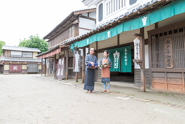 istock Film scene from old Japanese town 598574922