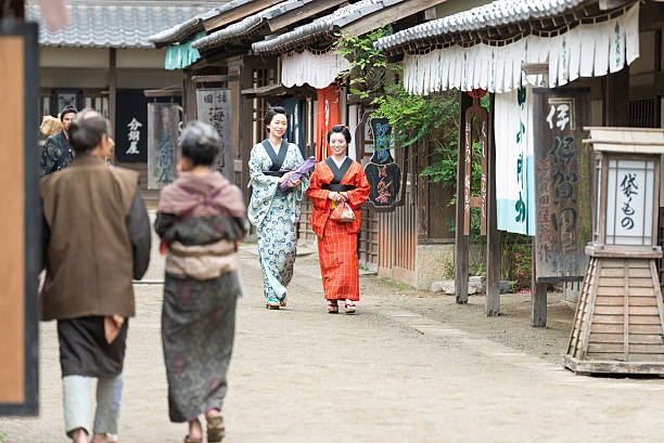 istock Film scene from old Japanese town 598667246