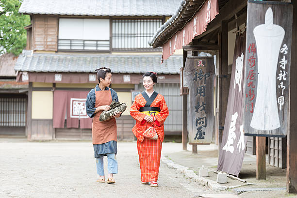 istock Film scene from old Japanese town 598667564