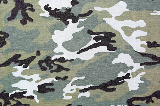istock Military camouflage background, fabric texture 598671608