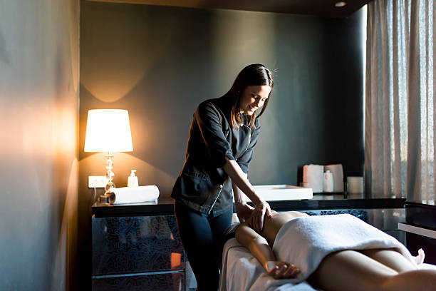 istock Young woman having a massage 598671784