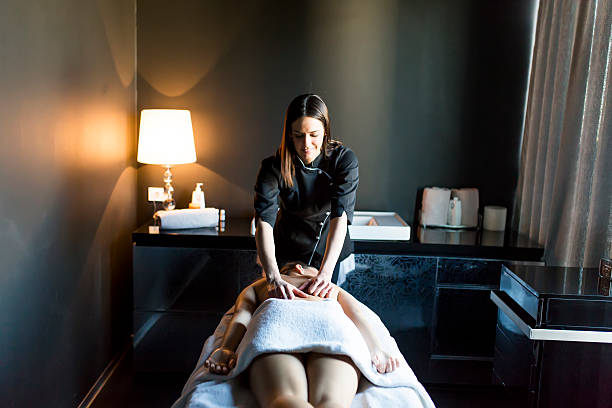 istock Young woman having a massage 598671864