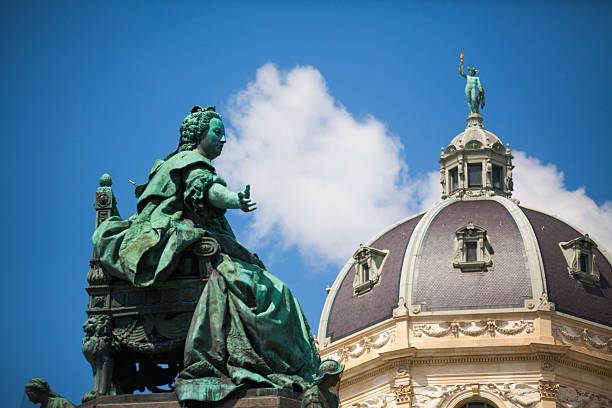Vienna, Austria - August 7, 2016: View of the Empress Maria Theresia monument with the Museum of Natural History in the background.