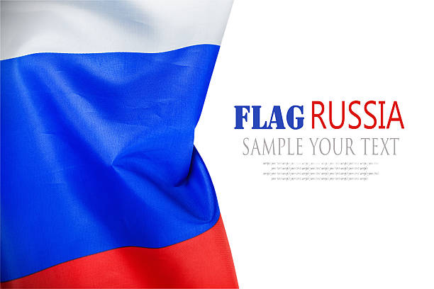 istock Russian flag on a wooden table 598672500