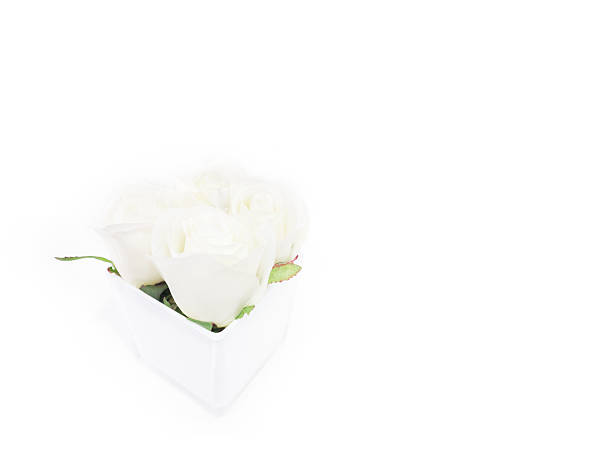 istock Fake white roses,artificial flowers on isolated 598679972