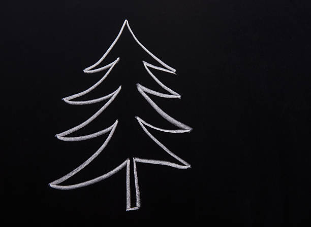 istock Photo christmas tree on blackboard 598682826