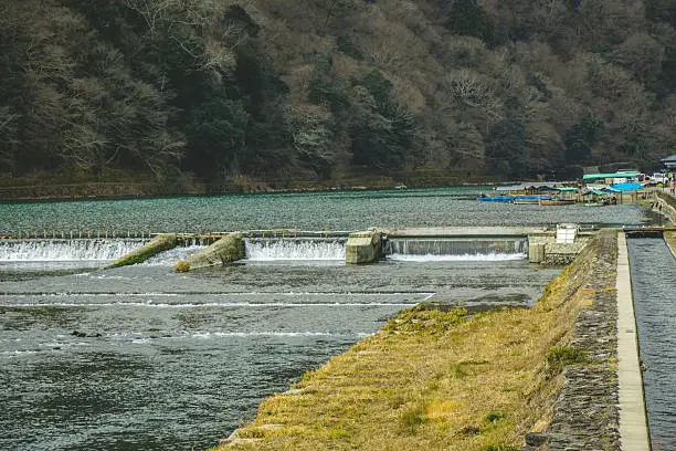 Photo of Hozu River in Arashiyama and Little dam