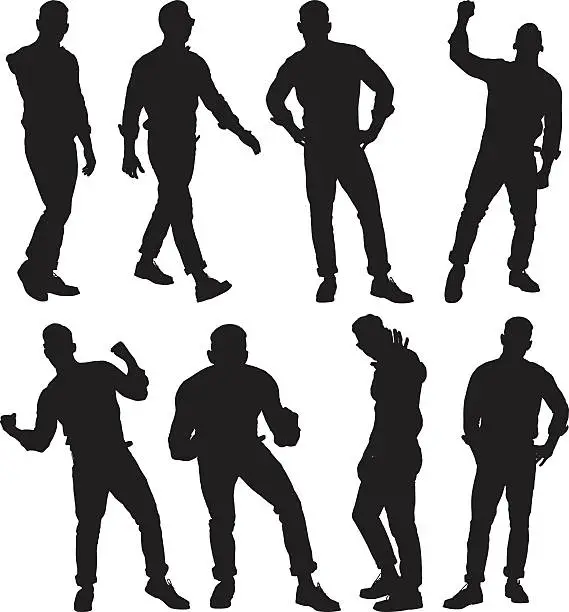 Vector illustration of Man in various actions