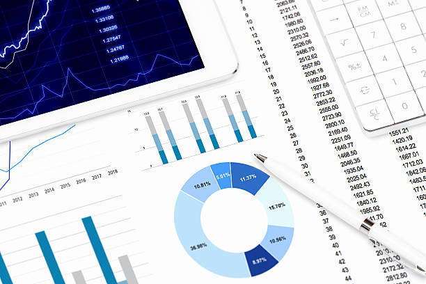 istock Business chart on the printed media 598685028