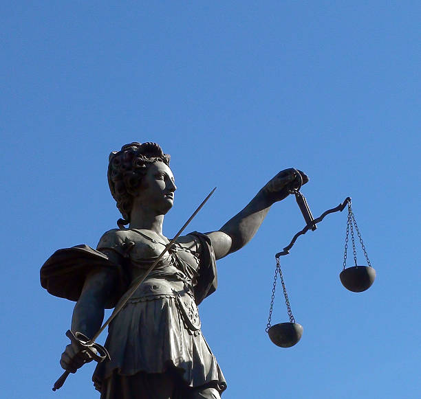 istock Summer Blue Sky Including Lady Justice In Frankfurt 598685286