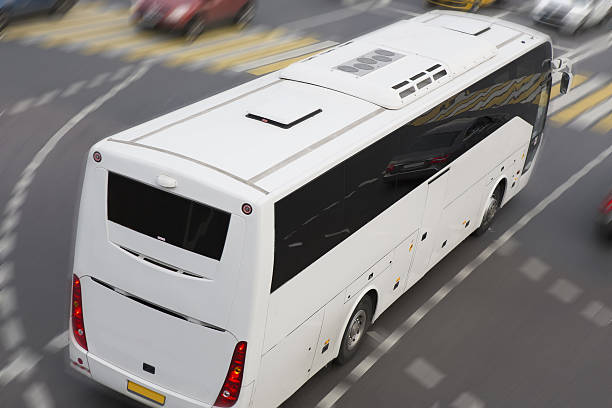 istock bus at the city intersection 598686184