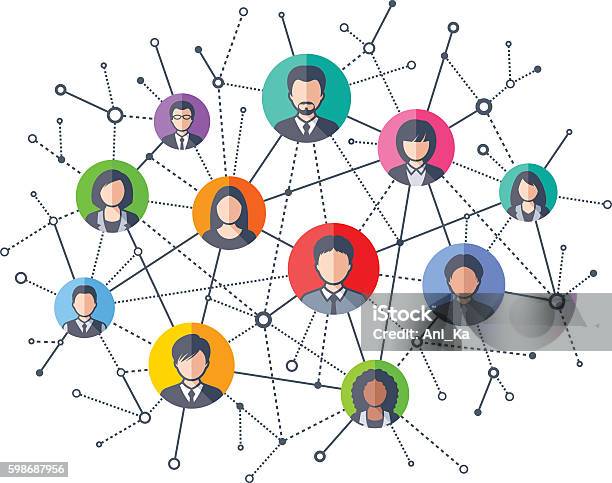 Social Network Stock Illustration - Download Image Now - Connection, Computer Network, People