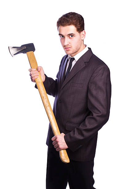 istock Businessman holding an ax 598689046