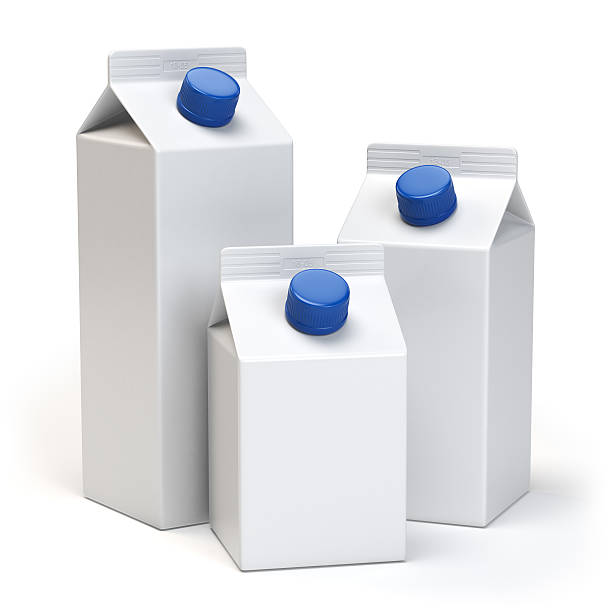 istock Milk or juiice blank white carton packs Isolated on white. 598689880