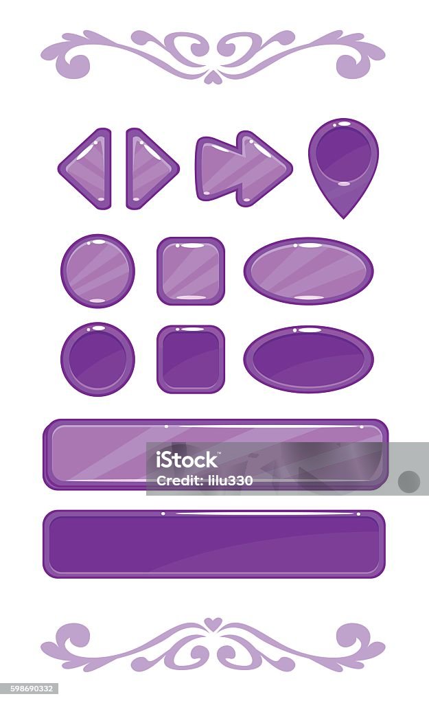 Violet Computer Interface Cute Violet Vector Game User Interface Stock Illustration - Download ...