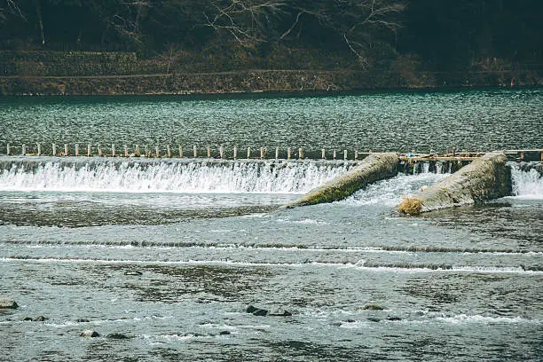 Photo of Hozu River in Arashiyama and Little dam
