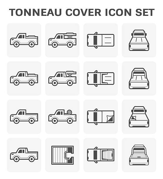 illustrations, cliparts, dessins animés et icônes de icône de couverture tonneau - close up truck pick up truck gear