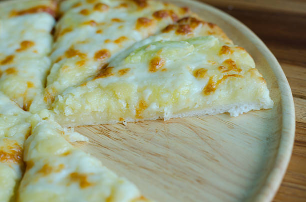 Close up shot of pizza with durian