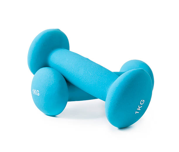 istock Fitness blue dumbbells 598697188