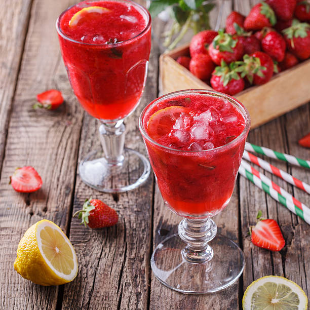 Strawberry ,cold juice from fresh berries