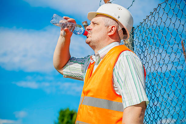 istock Engineer with bottle of water 598703422