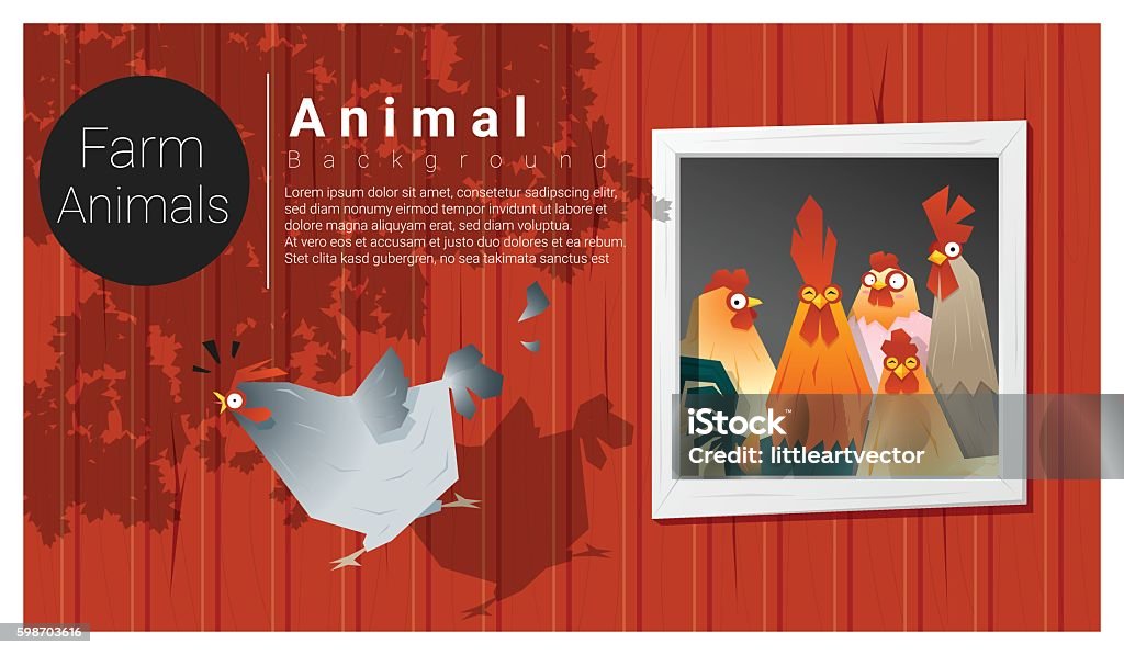 Farm animal background with chicken Farm animal background with chicken , vector , illustration Farmhouse stock vector