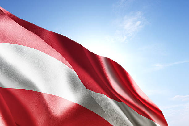 istock Flag of Austria waving in the wind 598707830